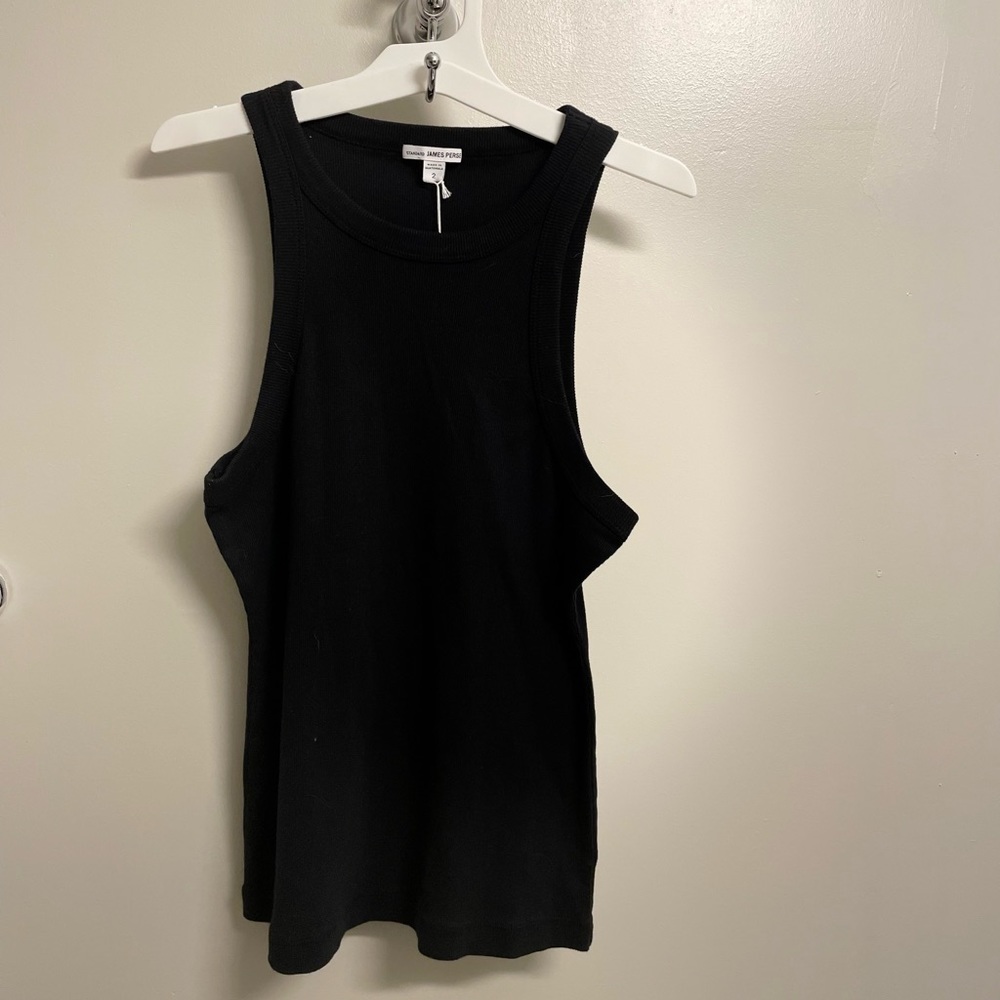James Perse size 2 black ribbed tank top